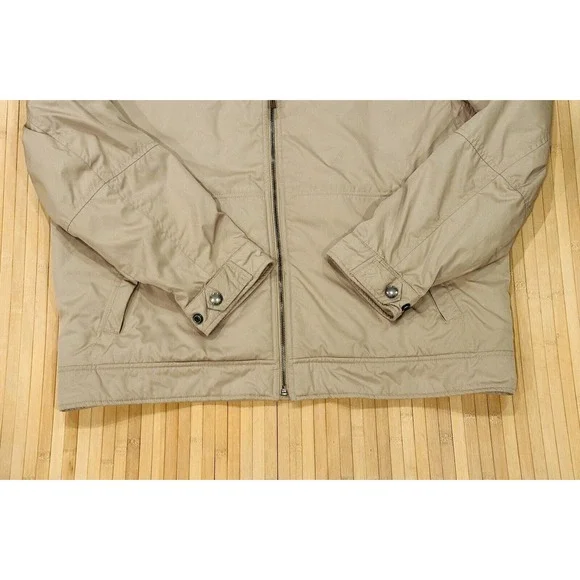 Polo Ralph Lauren Jacket Coat Men’s Size XL XLarge Beige Hidden Hood Zip Pockets